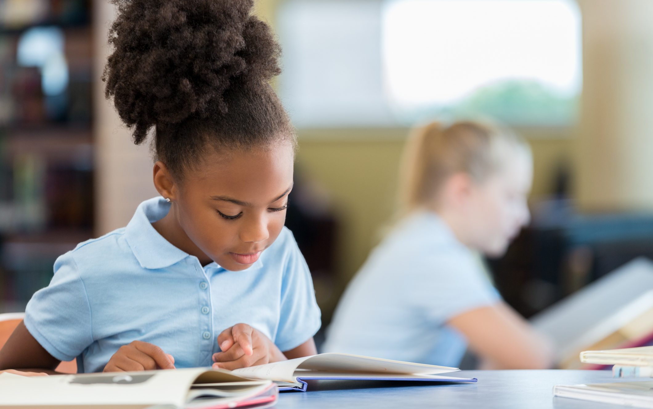 young girl reading
